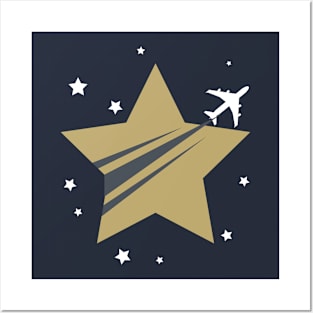 Aircraft Crossing The Stars Design Posters and Art